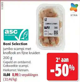 Colruyt Boni Selection jumbo scampi met knoflook en fijne kruiden aanbieding