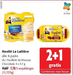 Colruyt Nestlé La Laitière Feuilleté de Mousse Chocolade aanbieding