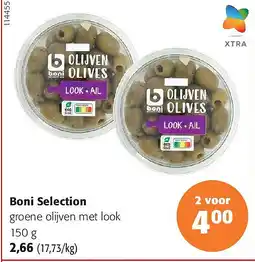 Colruyt Boni Selection groene olijven met look aanbieding