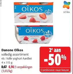 Colruyt Danone Oîkos Volle yoghurt Aardbei aanbieding