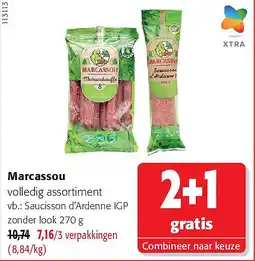 Colruyt Marcassou Saucisson d’Ardenne IGP zonder look aanbieding