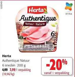 Colruyt Herta Authentique Natuur 6 sneden aanbieding