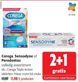 Colruyt Corega Triple Action tabletten Frisse munt 66 stuks aanbieding