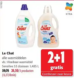 Colruyt Le Chat Vloeibaar wasmiddel Sensitive 33 dosissen aanbieding