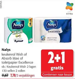Colruyt Nalys Keukenrol Wish 2 lagen 130 vellen 2 rollen aanbieding