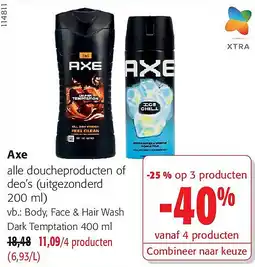 Colruyt Axe Body, Face & Hair Wash Dark Temptation aanbieding