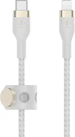 Krëfel BOOST↑CHARGE PRO Flex dubbel gevlochten nylon Lightning naar USB C-kabel - 2 m. - Wit aanbieding