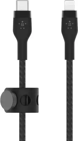 Krëfel BOOST↑CHARGE PRO Flex dubbel gevlochten nylon Lightning naar USB C-kabel - 1 m. - Zwart aanbieding