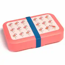 Krëfel Amuse Plus Lunchbox Flamingo met Elastiek Large rose 21x14x5cm aanbieding