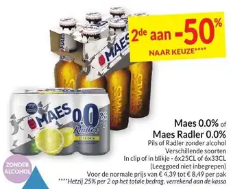 Intermarché Maes 0,0% of Maes Radler 0.0% aanbieding
