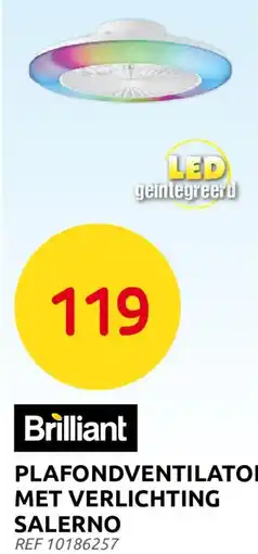 Brico Plafondventilator met verlichting salerno aanbieding