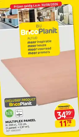 Brico Multiplex paneel aanbieding