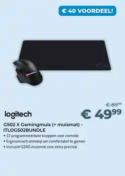 AUVA G502 X Gamingmuis (+ muismat) - ITLOG502BUNDLE aanbieding