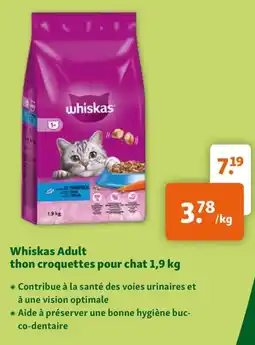 Maxi Zoo Whiskas Adult thon croquettes pour chat 1,9 kg aanbieding