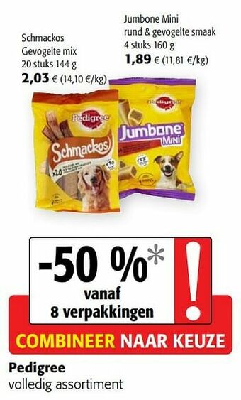 Colruyt Pedigree volledig assortiment aanbieding