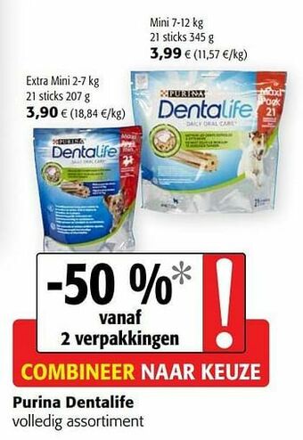 Colruyt Purina dentalife volledig assortiment aanbieding