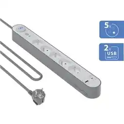Krëfel 5-punts overspanningsbeveiliging met USB A+C 1,5 m aanbieding