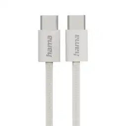 Krëfel Oplaadkabel Fabric, USB-C - USB-C, 1m, nylon, beige aanbieding