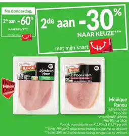 Intermarché Monique ranou gekookte ham aanbieding
