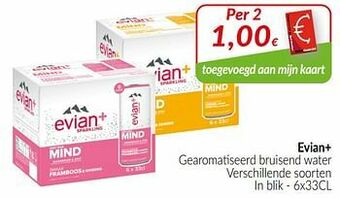 Intermarché Evian+ gearomatiseerd bruisend water aanbieding