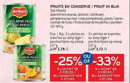 Alvo Del Monte Fruit in Blik aanbieding