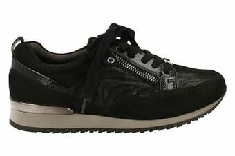 Caprice Veterschoen Dames Comfort Volledig Leder - Zwart