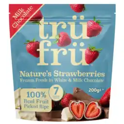 Albert Heijn Trü Frü Aardbei wit en melk chocolade aanbieding