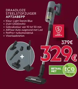 Elektro Van Assche Draadloze steelstofzuiger AP72ABEPP aanbieding