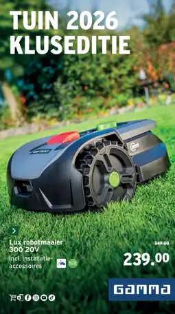 GAMMA Lux robotmaaier 300 20V aanbieding