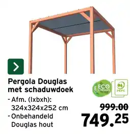GAMMA Pergola Douglas met schaduwdoek aanbieding
