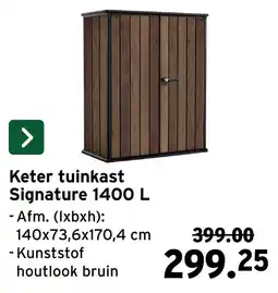 GAMMA Keter tuinkast Signature 1400 L aanbieding