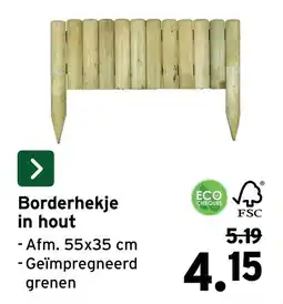 GAMMA Borderhekje in hout aanbieding