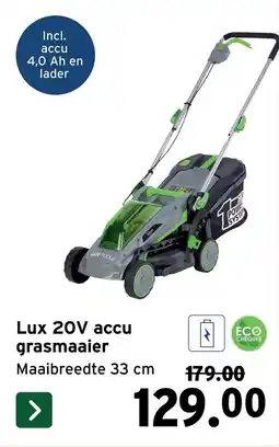 GAMMA Lux 20V accu grasmaaier aanbieding