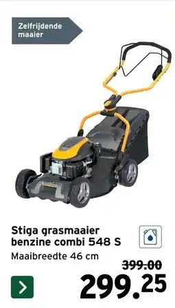 GAMMA Stiga grasmaaier benzine combi 548 S aanbieding
