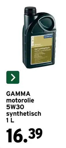 GAMMA Gamma motorolie 5W30 synthetisch aanbieding