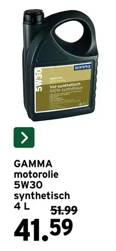 GAMMA Gamma motorolie 5W30 synthetisch aanbieding