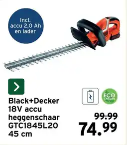 GAMMA Black+Decker 18V accu heggenschaar GTC1845L20 aanbieding