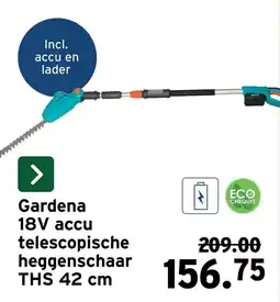 GAMMA Gardena 18V accu telescopische heggenschaar THS aanbieding