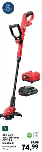 GAMMA Skil 20V accu trimmer 0231AA brushless aanbieding