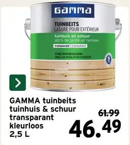 GAMMA Gamma tuinbeits tuinhuis & schuur transparant kleurloos aanbieding