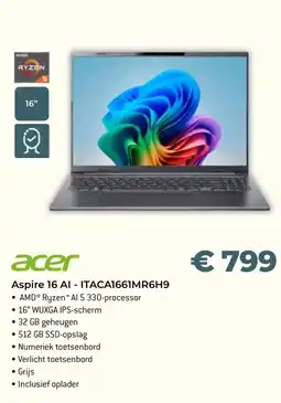 AUVA Aspire 16 AI - ITACA1661MR6H9 aanbieding