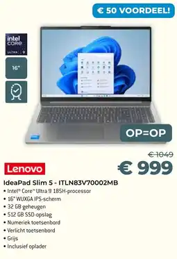 AUVA IdeaPad Slim 5 - ITLN83V70002MB aanbieding