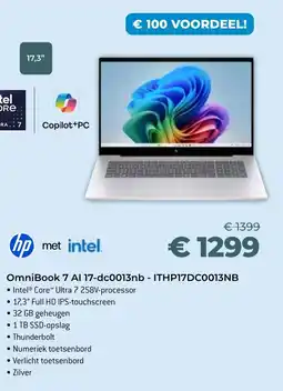 AUVA OmniBook 7 Al 17-dc0013nb - ITHP17DC0013NB aanbieding