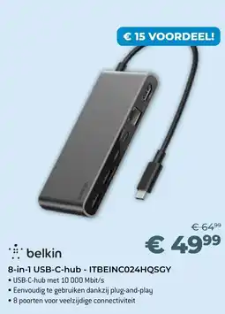 AUVA Belkin 8-in-1 USB-C-hub - ITBEINCO24HQSGY aanbieding