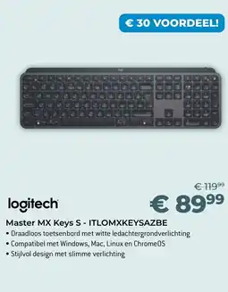 AUVA Logitech Master MX Keys S-ITLOMXKEYSAZBE aanbieding