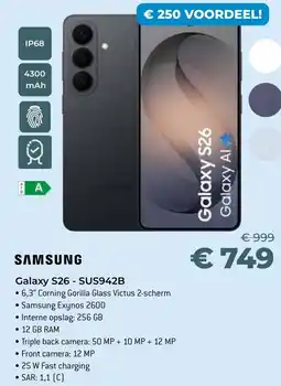 AUVA Samsung Galaxy S26-SUS942B aanbieding