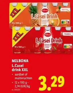 Lidl Milbona l.casei drink xxl aanbieding