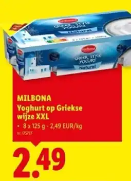 Lidl Milbona yoghurt op griekse wijze xxl aanbieding