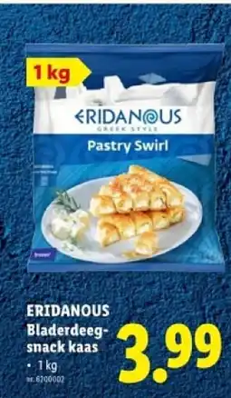 Lidl Eridanous bladerdeeg- snack kaas aanbieding