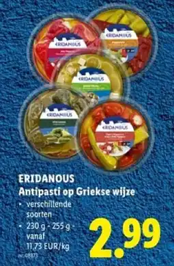 Lidl Eridanous antipasti op griekse wijze aanbieding